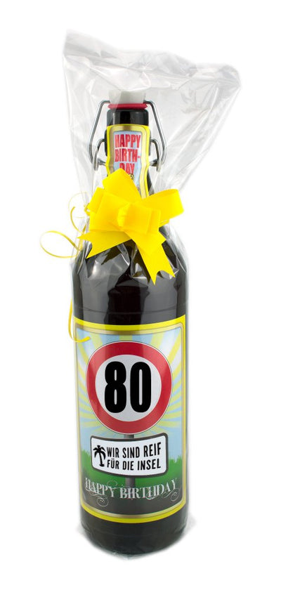 80 Jahre - 1 Liter Flasche mit edlem Pils