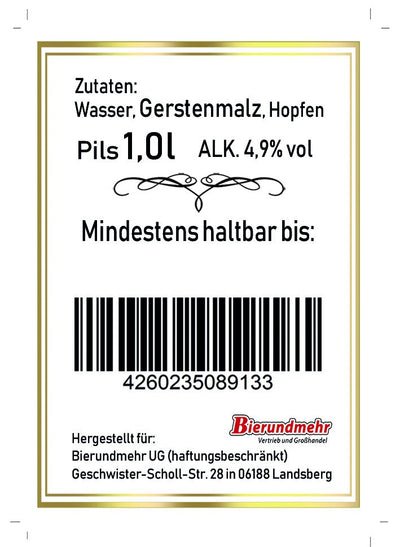 Mieter-Pils 10 Gebote für W 1 Liter Flasche mit Bügelverschluss