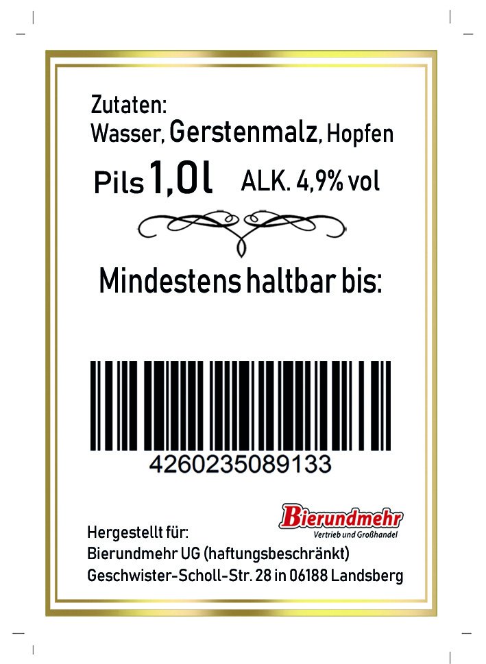 Scheidungs Pils 1 Liter Flasche mit Bügelverschluss alc 5% vol