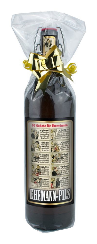 Ehemann Pils 1 Liter Flasche Bier mit Bügelverschluss