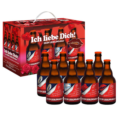 Liebesbox Bier - Ich liebe dich 8er Geschenkekarton