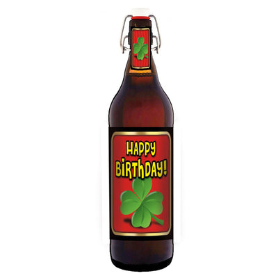 Happy Birthday  - 1 Liter Flasche Bier mit Bügelverschluss