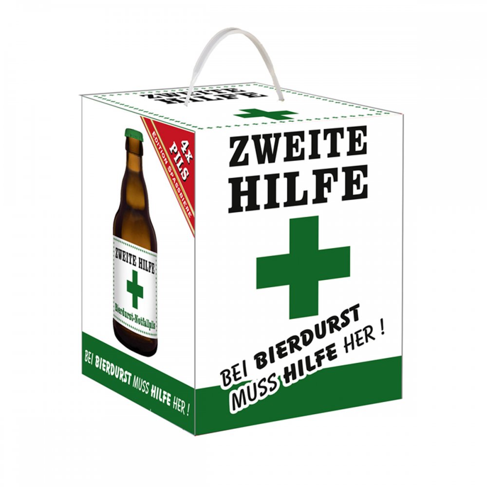 Bierwürfel Zweite Hilfe mit 4 Sammler Bierdeckel