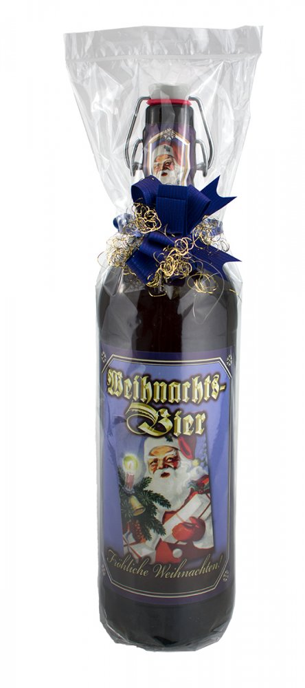 Weihnachts-Bier 1 Liter Flasche mit Bügelverschluss