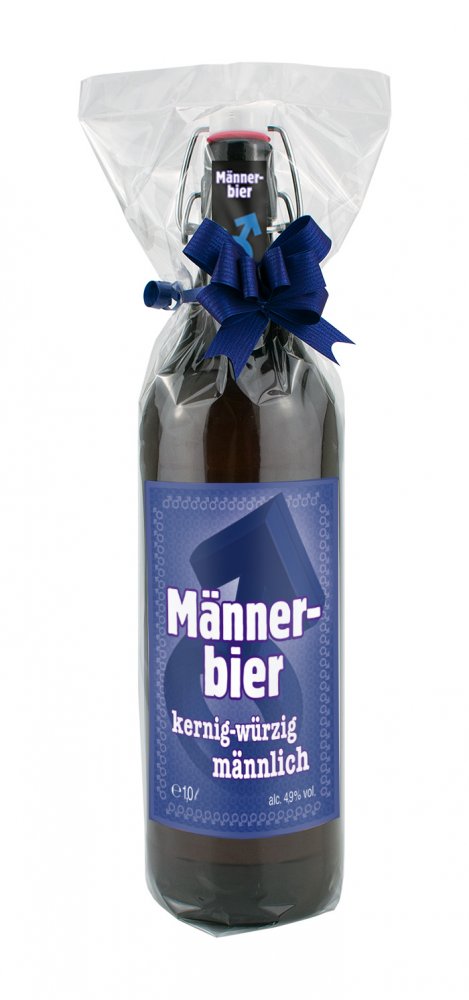 Männer Bier 1 Liter Flasche mit Bügelverschluss