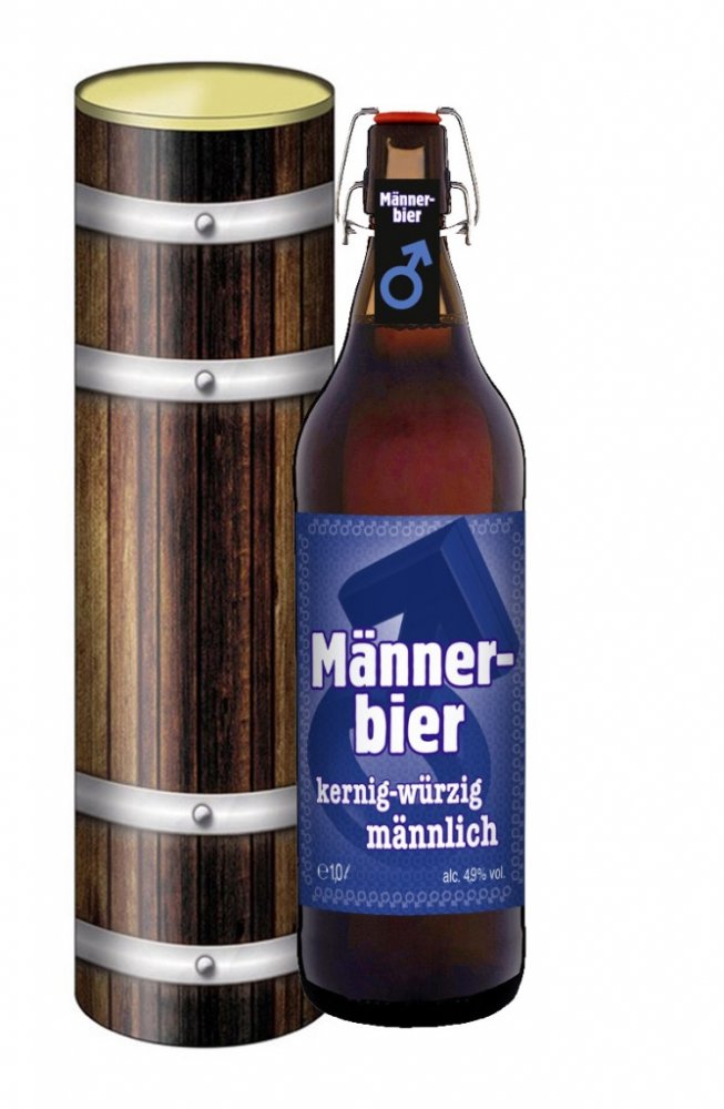 Männer Bier 1 Liter Flasche mit Bügelverschluss