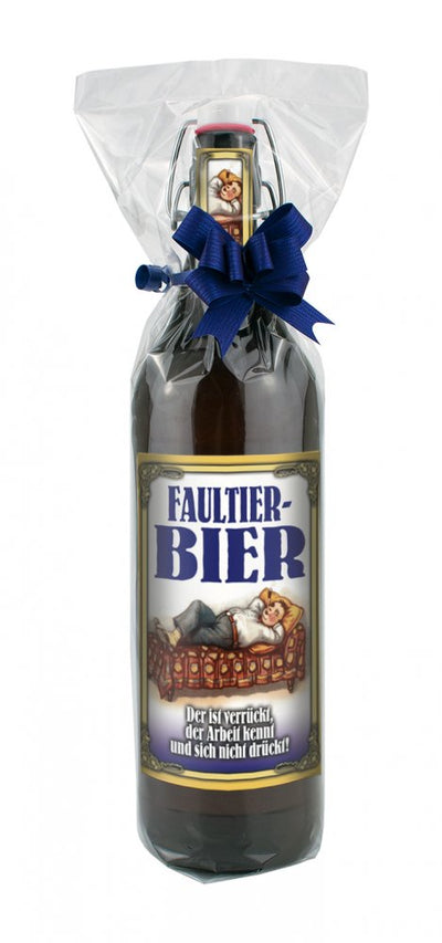 Faultier- Bier 1 Liter Flasche mit Bügelverschluss