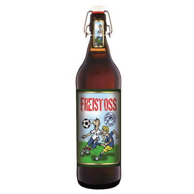 Freistoss Fussball Bier - 1 Liter Flasche mit Bügelverschluss