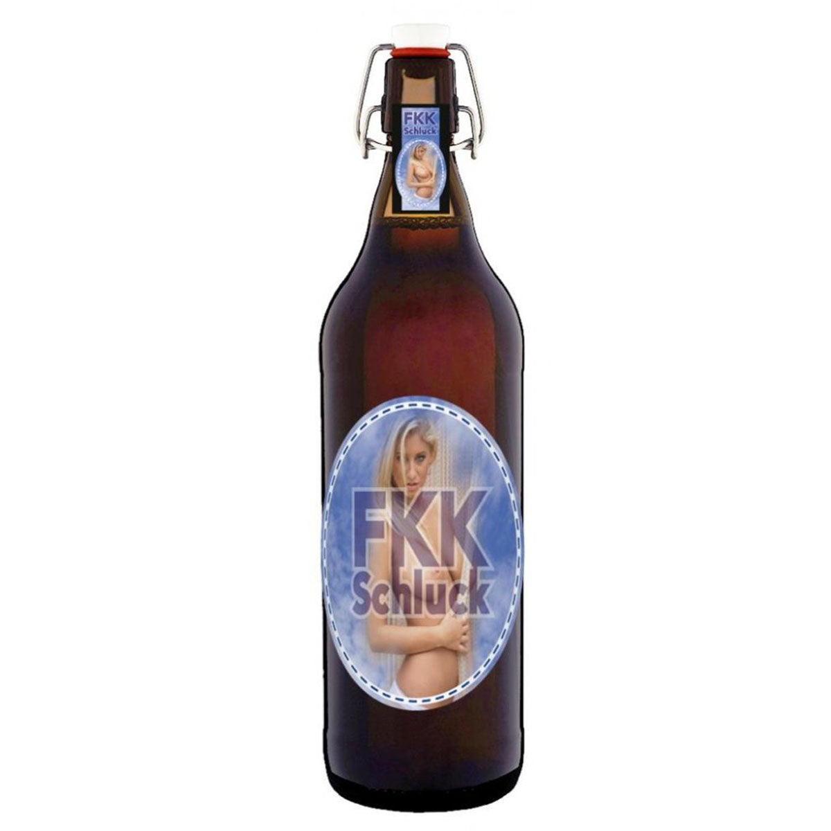 FKK Schluck Bier 1 Liter Flasche mit Bügelverschluss