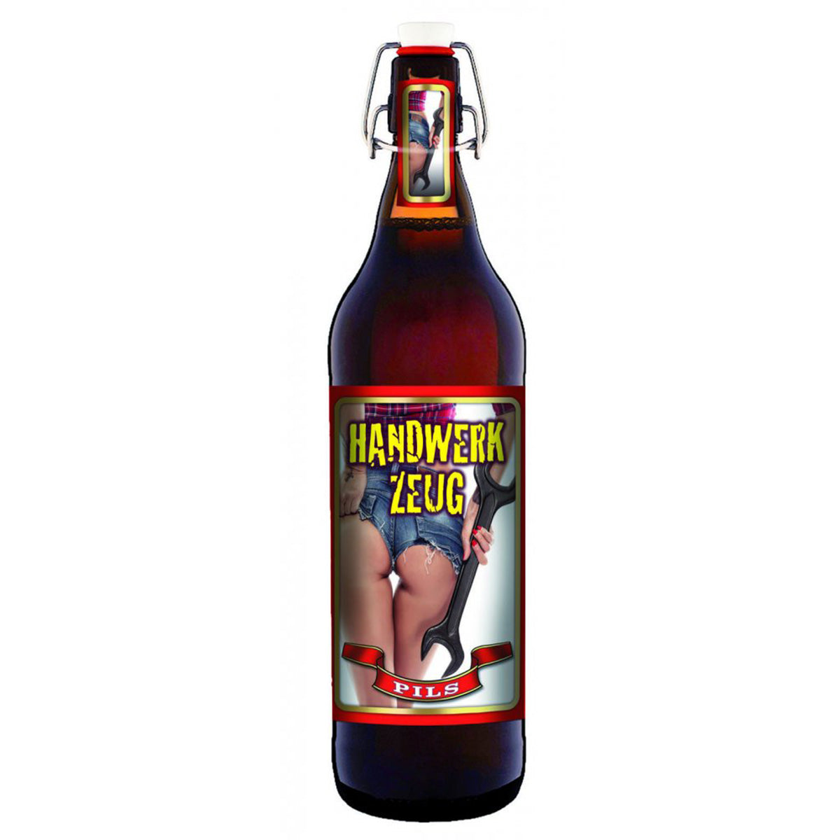 Handwerkzeug - 1 Liter Flasche Bier mit Bügelverschluss