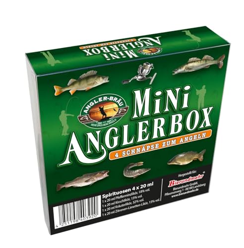 4er Mini's | Angler | Hobby | Spaß-Spirituosen | 4 x 20 ml | alkoholische Shots