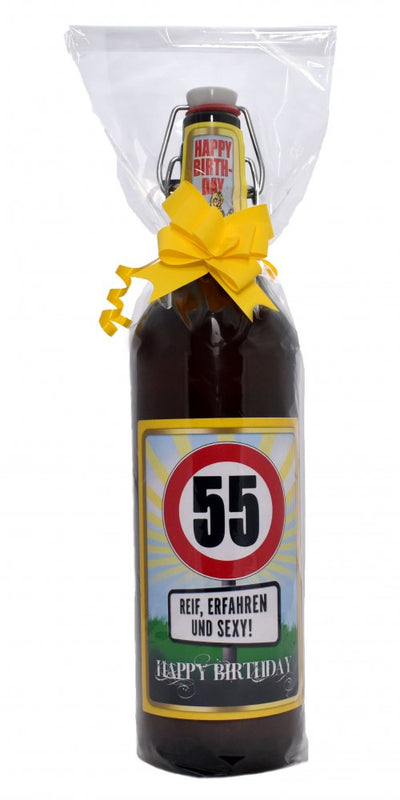 55 Jahre - 1 Liter Flasche mit edlem Pils