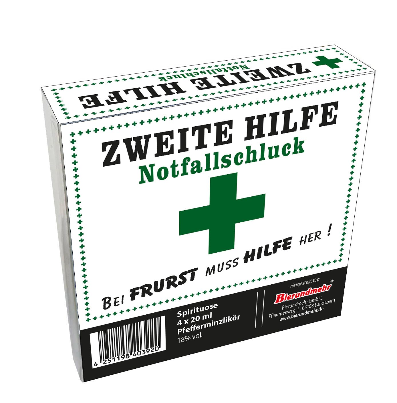 4er Mini's | Zweite Hilfe Schluck | Preussen | Spaß-Spirituosen | 4 x 20 ml | alkoholische Shots