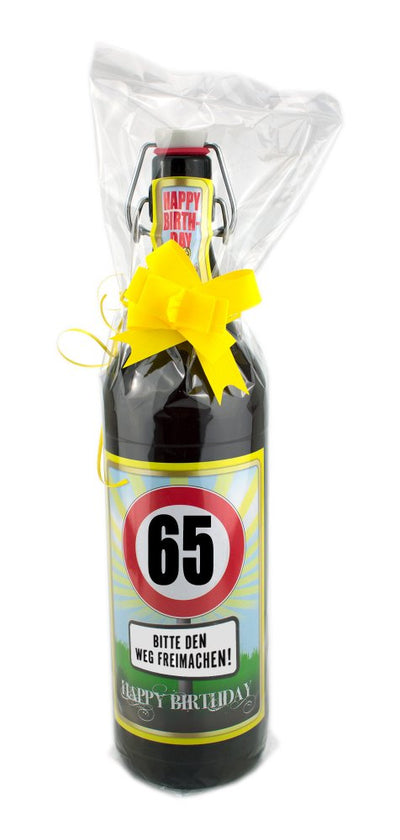 65 Jahre - 1 Liter Flasche mit edlem Pils