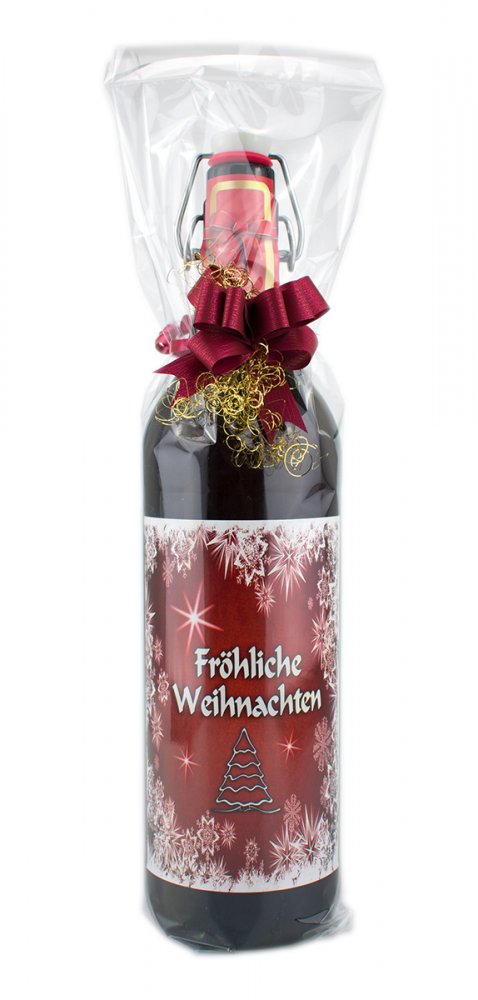 Fröhliche Weihnachten 1 Liter Flasche mit Bügelverschluss