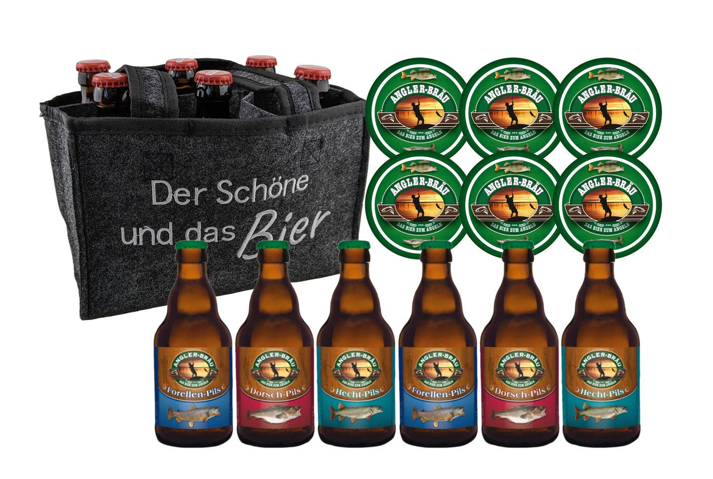 Der Schöne und das Bier | Angler | Biertragetasche