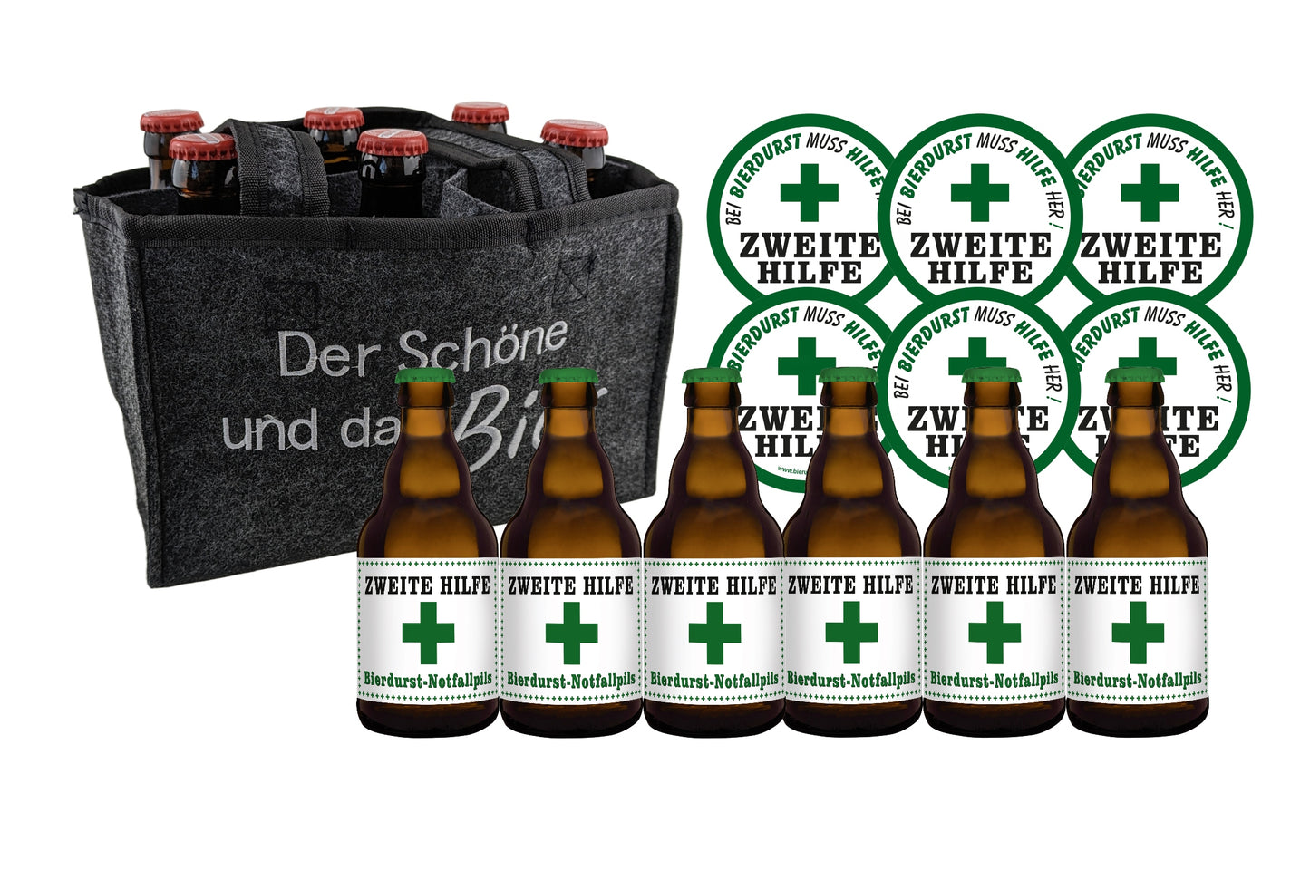 Der Schöne und das Bier | Zweite Hilfe | Biertragetasche