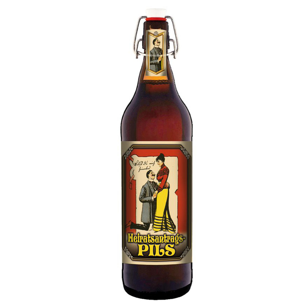 Heiratsantrag-Pils 1 Liter Flasche mit Bügelverschluss