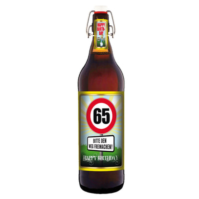 65 Jahre - 1 Liter Flasche mit edlem Pils