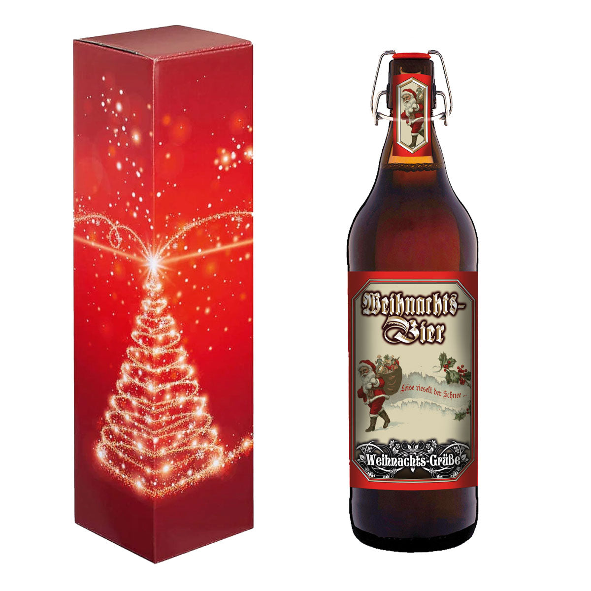 Weihnachts-Bier - 1 Liter Flasche mit edlem Pils