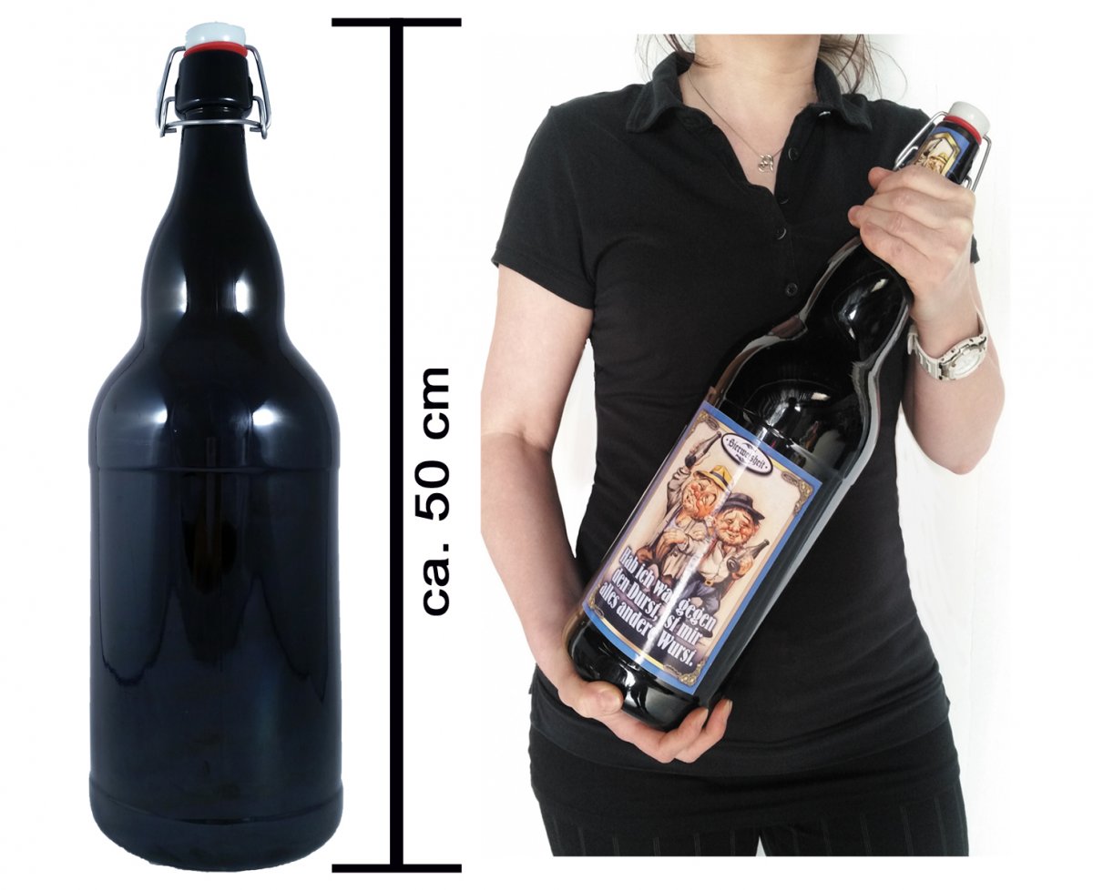 2 Ltr. Bier XXL-Flasche mit Spruch als besonderes Geschenk (11,48 EUR/l)