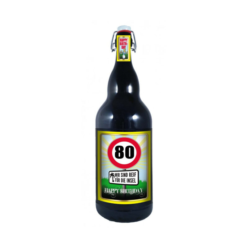 Bier Geschenk Geburtstag 80 Jahre 3Liter