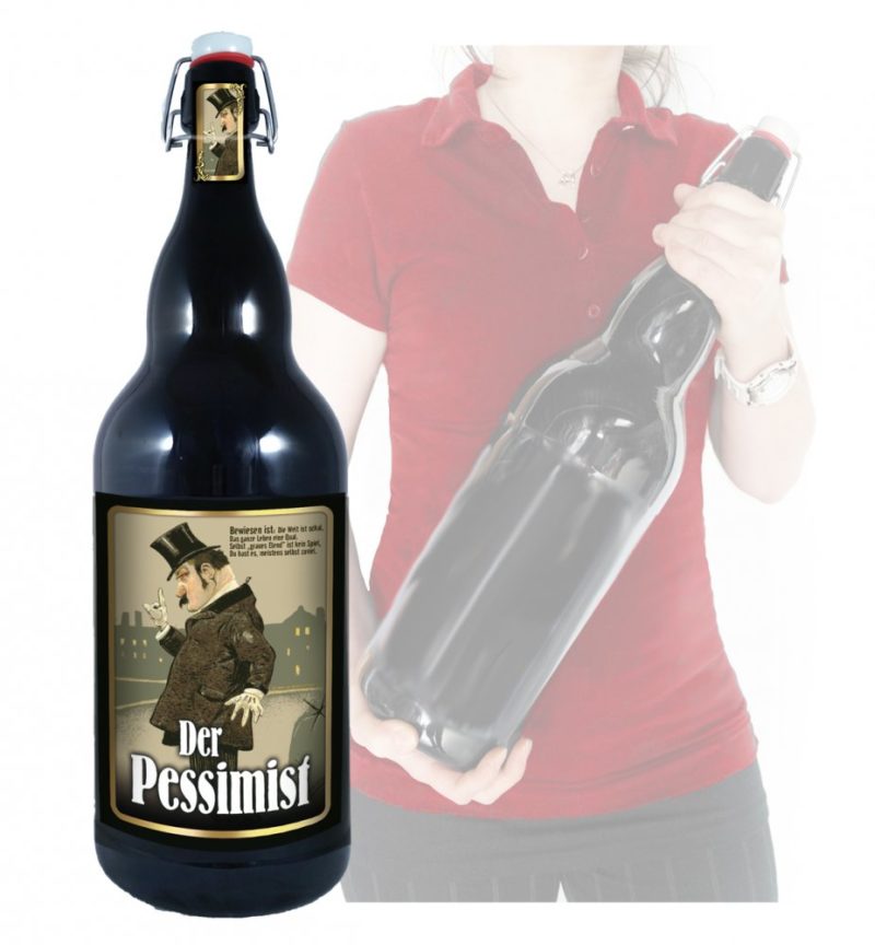 Bier Geschenk Pessimist 3Liter