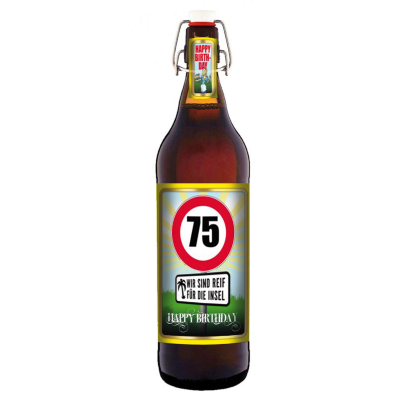 Bier Geschenk Geburtstag 75 Jahre 1Liter